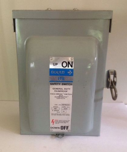 *NEW* GOULD ITE NFR322 DISCONNECT SAFETY SWITCH 3 PHASE 240 VOLT 60 AMP 15 HP
