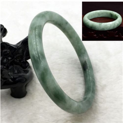 Green Jade Gems Beautiful Floating Flowers Natural Bangle Bracelet 56mm-59mm