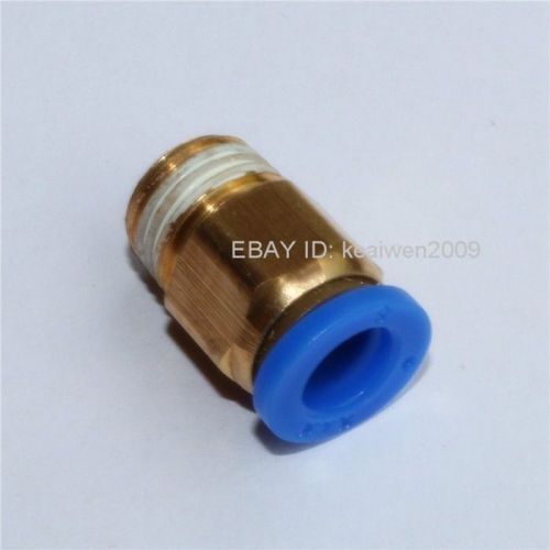 5pcs Male Straight Connector Tube OD 8mm to Thread 1/4&#034; Push In Connect Fitting