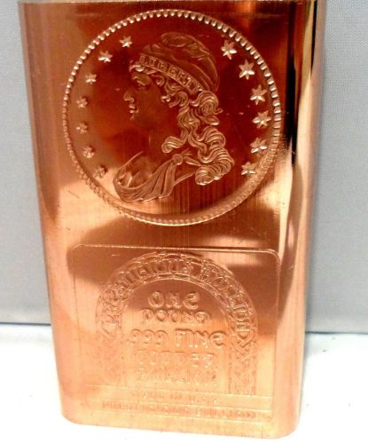10 lbs. capped bust .999 fine copper bullion art bar ingots free shipping for sale