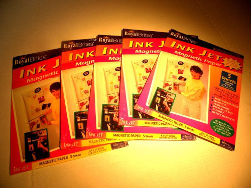 5 Packs of Royal  Inkjet Printable Magnet Magnetic Sheets 8 1/2&#034; x 11&#034; (5 Pack)
