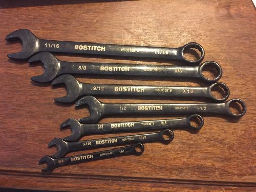 Bostictch Set of 7 Wrenches 11/16&#034;, 5/8&#034;, 9/16&#034;, 1/2&#034;, 3/8&#034;, 5/16&#034; and 1/4&#034;