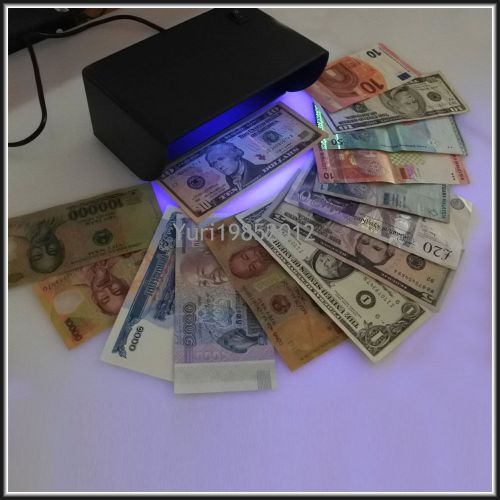 365nm Longwave UV Stamps Money Fluorescer Detector Ultraviolet Lamp w/ Euro Plug