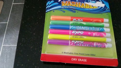 Expo Washable Dry Erase Markers, Bullet Tip, 6-Pack, Assorted Colors