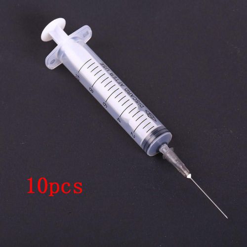 10Pcs Quality 10ML Syringes Injector Disposable Plastic Nutrient Sterile