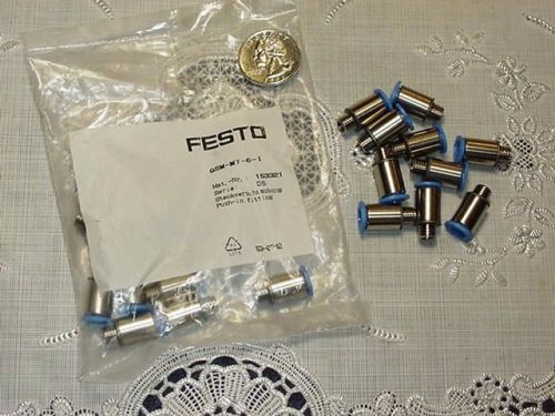 Twenty (20) Festo 153321 QSM-M7-6-I Push-in Fittings, Nickel Finish, 4.1mm Dia