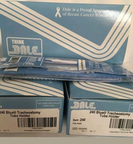 DALE 240 Blue Tracheostomy Tube Holder 3 boxes of 10 trach neck band tie