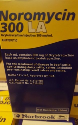 Noromycin 300 la 100ml beef cattle dairy cattle calves swine antibiotic norbrook for sale