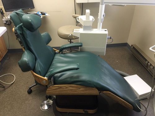 Pelton &amp; crane chairman green dental patient exam chair with delivery unit. for sale