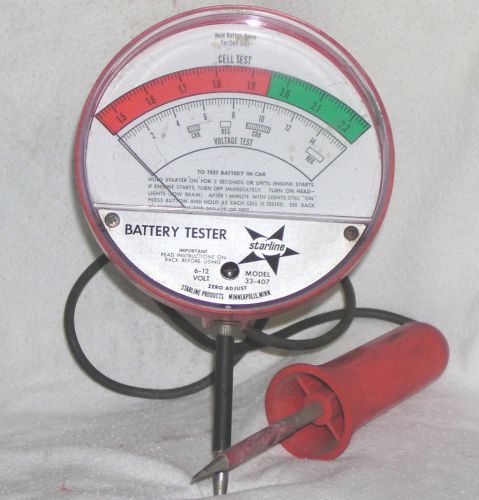 VINTAGE Starline  BATTERY TESTER 6 AND 12 VOLT and 2 volt single cell
