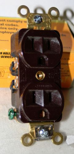 (6 lot)  heavy duty duplex receptacle15a,125v,brown hubbell hbl5242 for sale