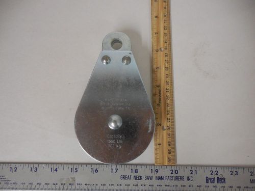 Block 3-1/2&#034; fixed eye pulley for 5/16&#034; cable single sheave cap. 1550 lbs 703 kg for sale