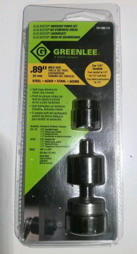 Greenlee 7211BB-1/2 Slug Buster Knock out Punch Set 1/2&#034; conduit .89&#034; Free Ship!