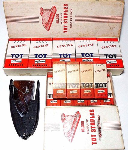 OVER 30,000 Boxed STAPLES!!!/Vtg Swingline Pocket TOT Speed Metal Black Stapler