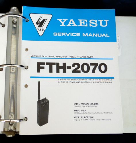 Yaesu FM Two-Way Radio Service Manuals FTH-2070 / FTH-2008 /FTH-7008 Set/3