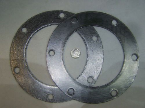 2  plumbing 4&#034; pipe flange graphite high heat gasket new 6-5/8&#034; d 4-1/2&#034; 1/16&#034; t for sale