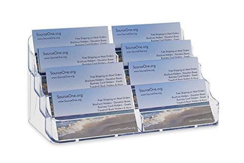 Source One 8 Pocket Desktop Clear Acrylic Business Card Holder (BC-8P) 1 Pack
