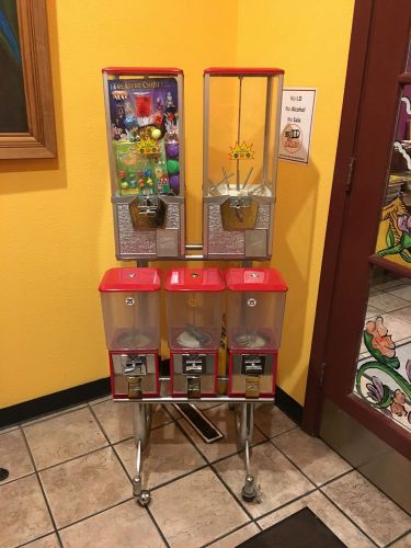 Northwestern 5 Unit Toy And Gumball Vending Machine Combo