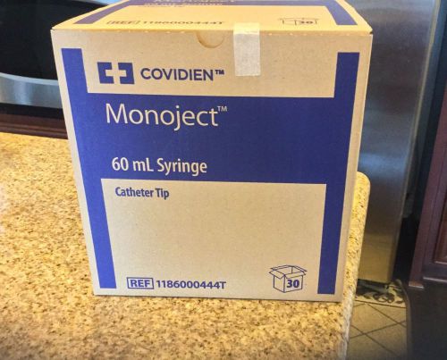 Covidien Monoject 60ml Catheter Tip Syringes, Box of 30, New, Sealed, Exp12/2020