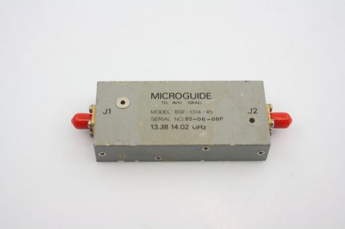 Microguide bsf-1314-45 rf microwave band-stop notch filter 13.2-14.2ghz  tested for sale