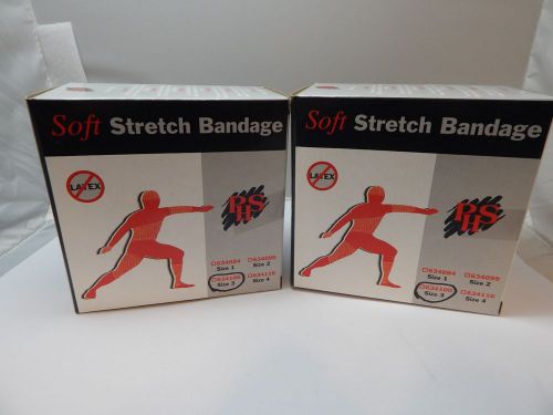 LOT 2 PHS SOFT STRETCH BANDAGES 634100 10&#039; X 1&#034; WIDE WHITE LATEX FREE