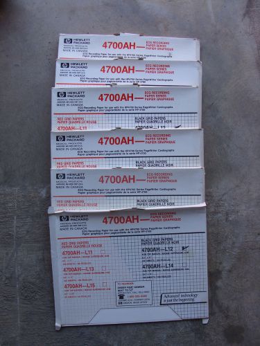 Lot of 6 Box Hewlett Packard 4700AH-L12 Black ECG Recording Paper