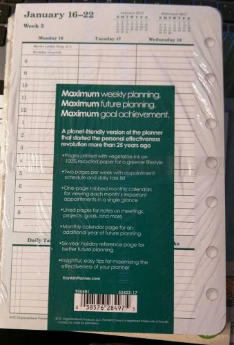 Franklin covey original classic two page per week  refill , (354230) 5 1/2x8 1/2 for sale