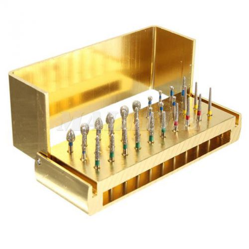 30 Holes Dental Burs Holder Stand Block Autoclave Disinfection Sterilizer Gold