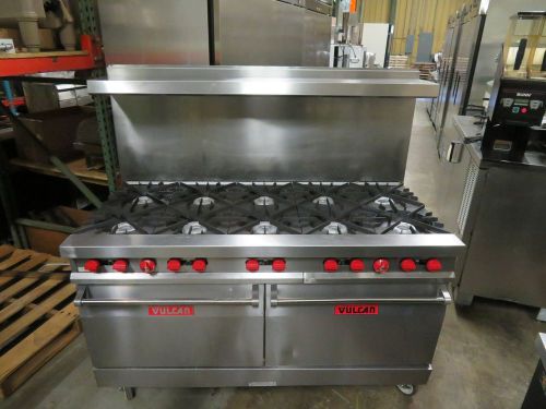 Vulcan 60L-N 10 Burner 60&#034; Nat Gas Range w/ Standard Oven Base - 358,000 BTU