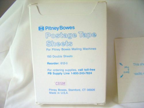 2 boxes PITNEY BOWES POSTAGE METER PERFORATED TAPES STRIPS 612-0  150 Dbl Sheets