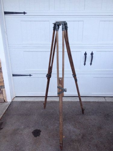 Hilger &amp; Watts Made In England Wooden &amp; Metal Tripod Transit Stand Vintage