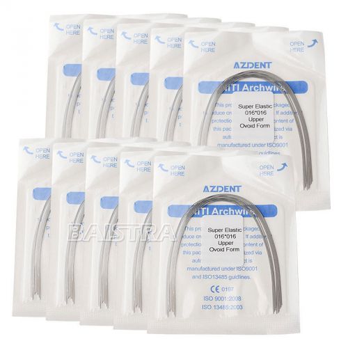 200x dental orthodontic super elastic niti rectangular archwire 16*16 upper ca for sale