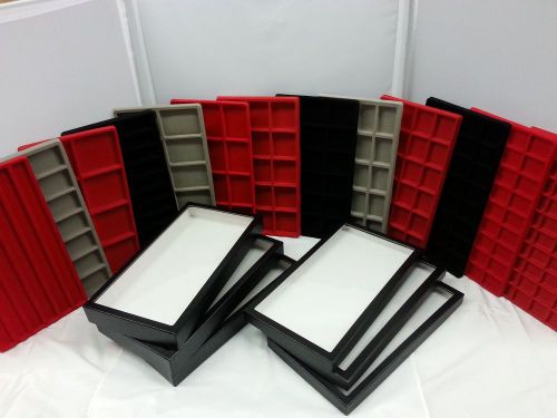 Riker mount display case 14 x 8 - 8 sq red / black or grey insert for sale