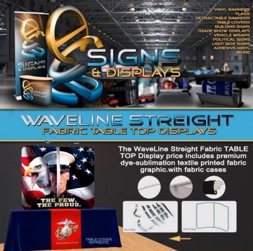 6FT, Waveline Table Top Straight Fabric Display with Carry Case