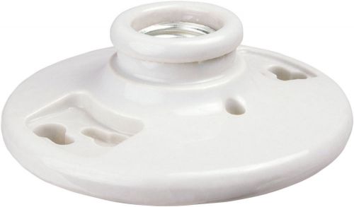 Cooper Wiring Devices 604-SP Ceiling Lamp Holder w/ Pull Chain, Porcelain, White
