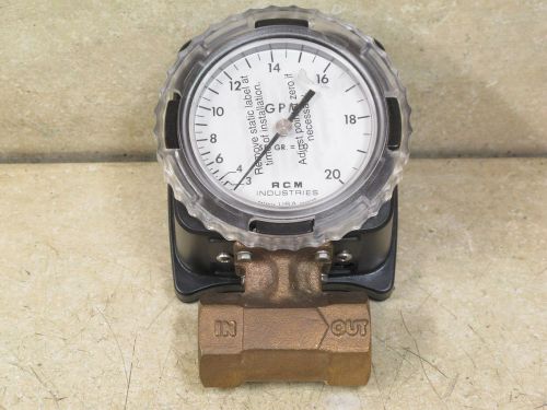 RCM INDS.,  FLOW METER,  1-71-R-20,  1&#034; NPT,  20 GPM