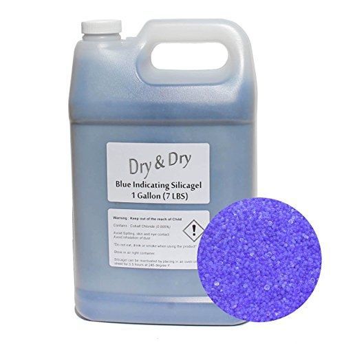 DRY&amp;DRY 1 Gallon Blue Replacement Desiccant Indicating Silica Gel Beads - 7 LBS
