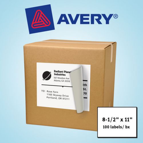 Avery Laser Mailing Labels 8-1/2&#034; x 11&#034; White 100ct