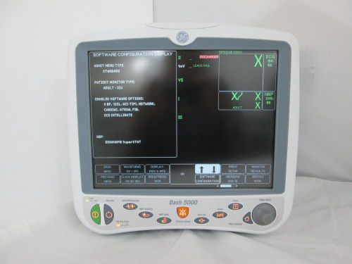GE DASH 5000 Physiological Patient Monitor: CO2 ECG NIBP SPO2 Masimo  *WARRANTY*