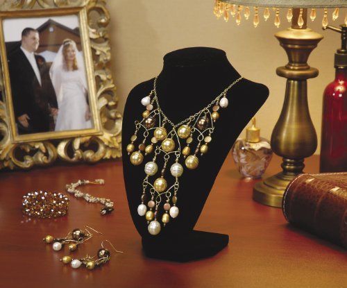 Darice 1999-084 3-Dimensional Velvet Jewelry Stand 9-Inch Black