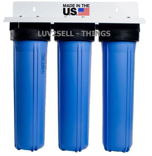 BIG BLUE 20&#034; WATER FILTER SYSTEM 1&#034; TRIPLE WHOLE HOUSE/HOME COMMERCIAL RV