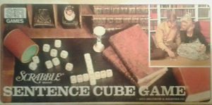 Vintage SCRABBLE Brand Sentance Cube Game 1971 Secchow &amp; Righter Co. Educational