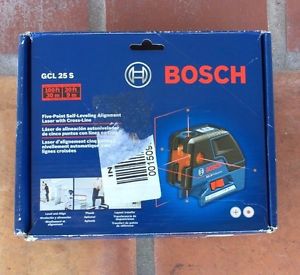 New Bosch GCL 25 S Five-Point Self-Leveling Alignment Laser Level w/Cross-Line