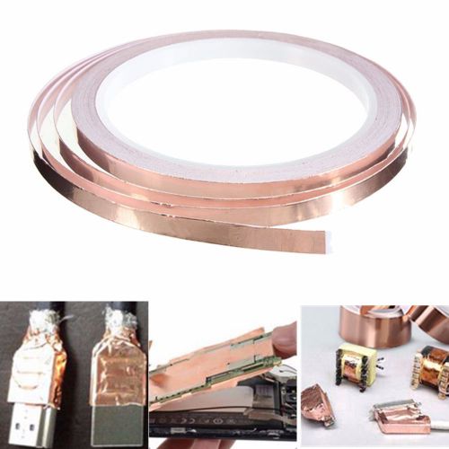Foil Tape Single-Sided Conductive Self Adhesive Copper Heat Insulation 6mm x10m