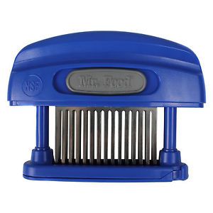 Mr. Food Butcher Magician 45-Blade Stainless Steel Meat Tenderizer + Cover, Blue