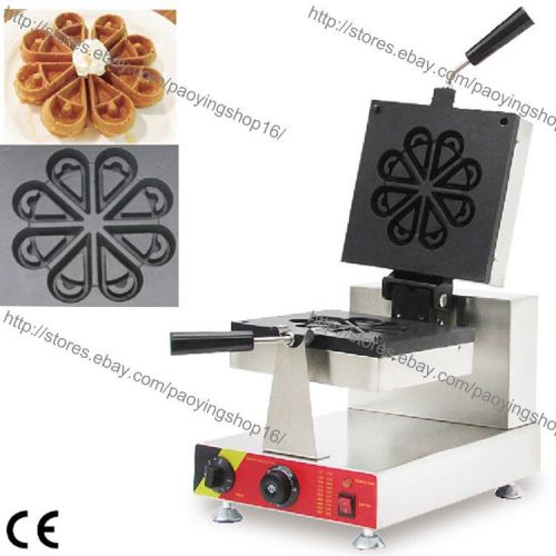 Commercial Nonstick Electric Icecream Rotated Blossom Waffle Baker Machine Maker