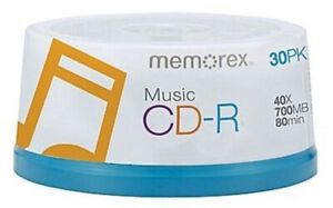 30 Memorex 40X Digital Audio Music CD-R 80min 700MB (Logo on Top)
