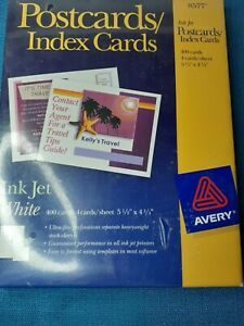 NWT Sealed Avery Postcards for Inkjet, 5.5 x 4.25 Inches White Box of 400 (8577)