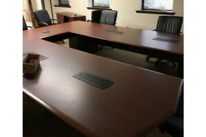 U Shaped Conference Table with built-in Media and Power