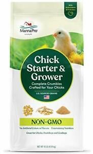 Manna Pro Chick Starter and Grower | Chick Crumbles | Non-GMO | 10 LB
